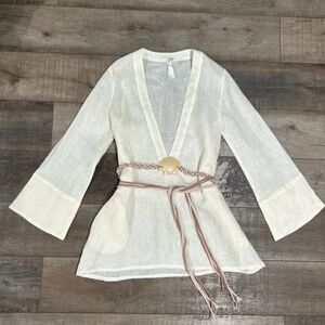 Shani Shemer Ivory 100% Linen Tunic - L (NWTO)